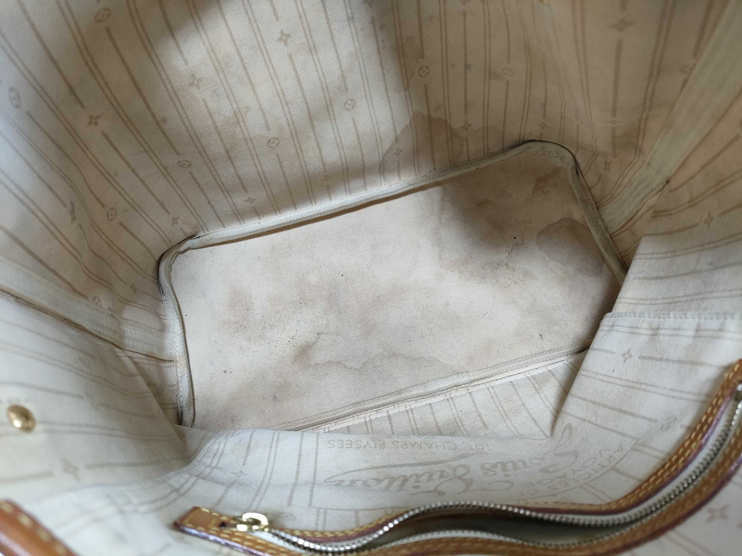 LOUIS VUITTON N 41361 Damier Azur LOUIS VUITTON N51107 Azur Neverfull MM Tote Bag