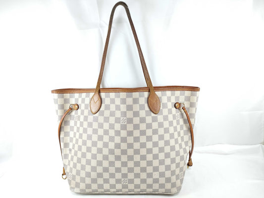 LOUIS VUITTON N 41361 Damier Azur LOUIS VUITTON N51107 Azur Neverfull MM Tote Bag