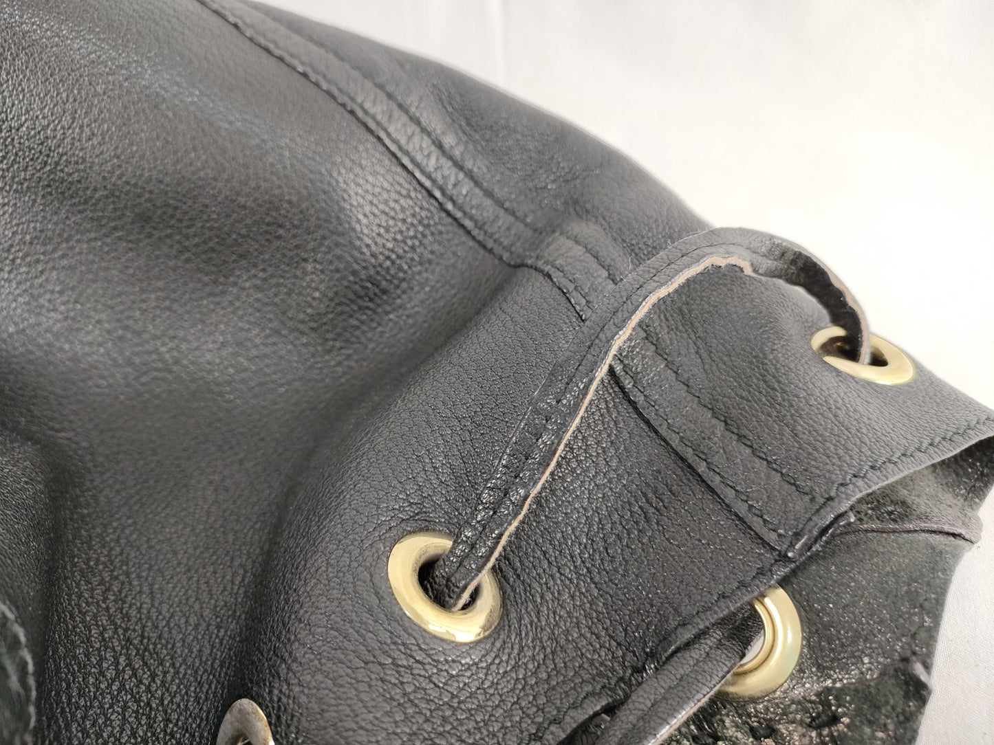 SAINT LAURENT Drawstring Leather Handbag