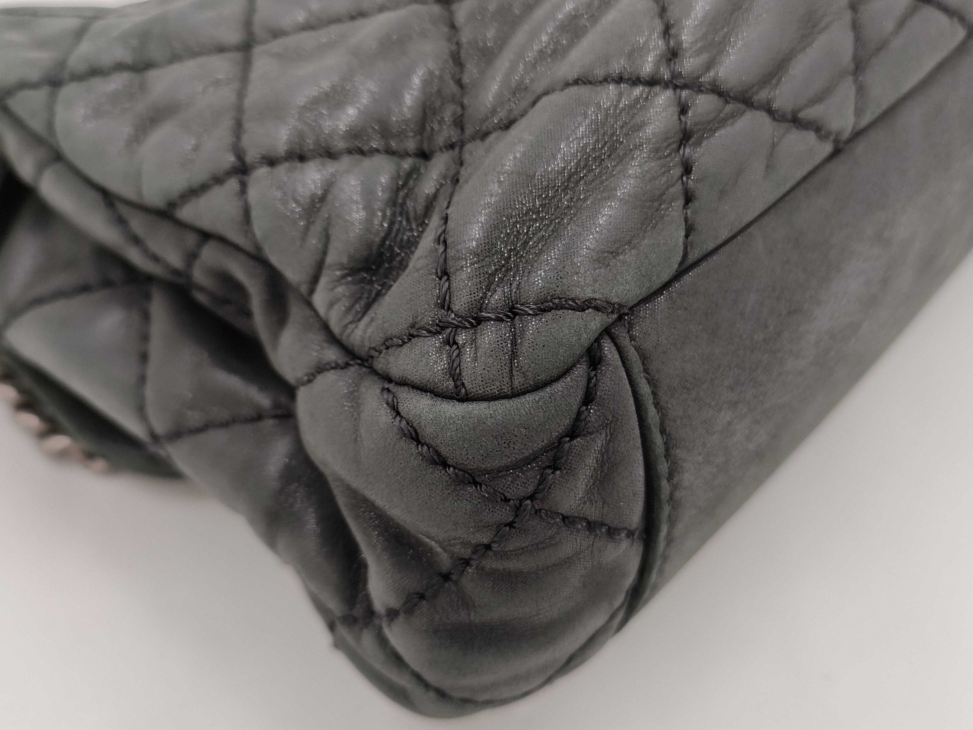 CHANEL Black Chain Shoulder Bag with Matelasse and Wild Stitching
