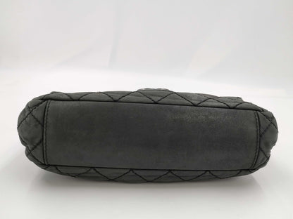 CHANEL Black Chain Shoulder Bag with Matelasse and Wild Stitching