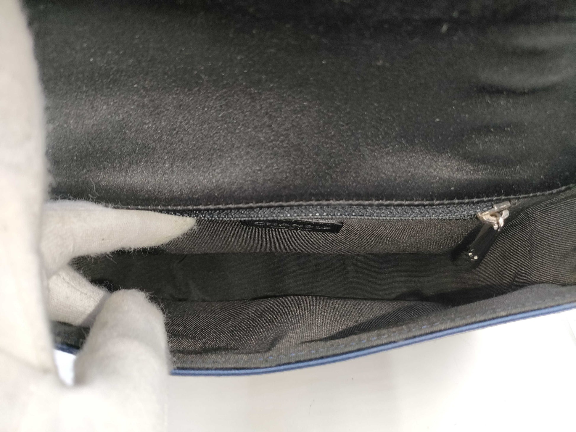 CHANEL Chocolate Bar Blue x Black Nylon Shoulder Bag