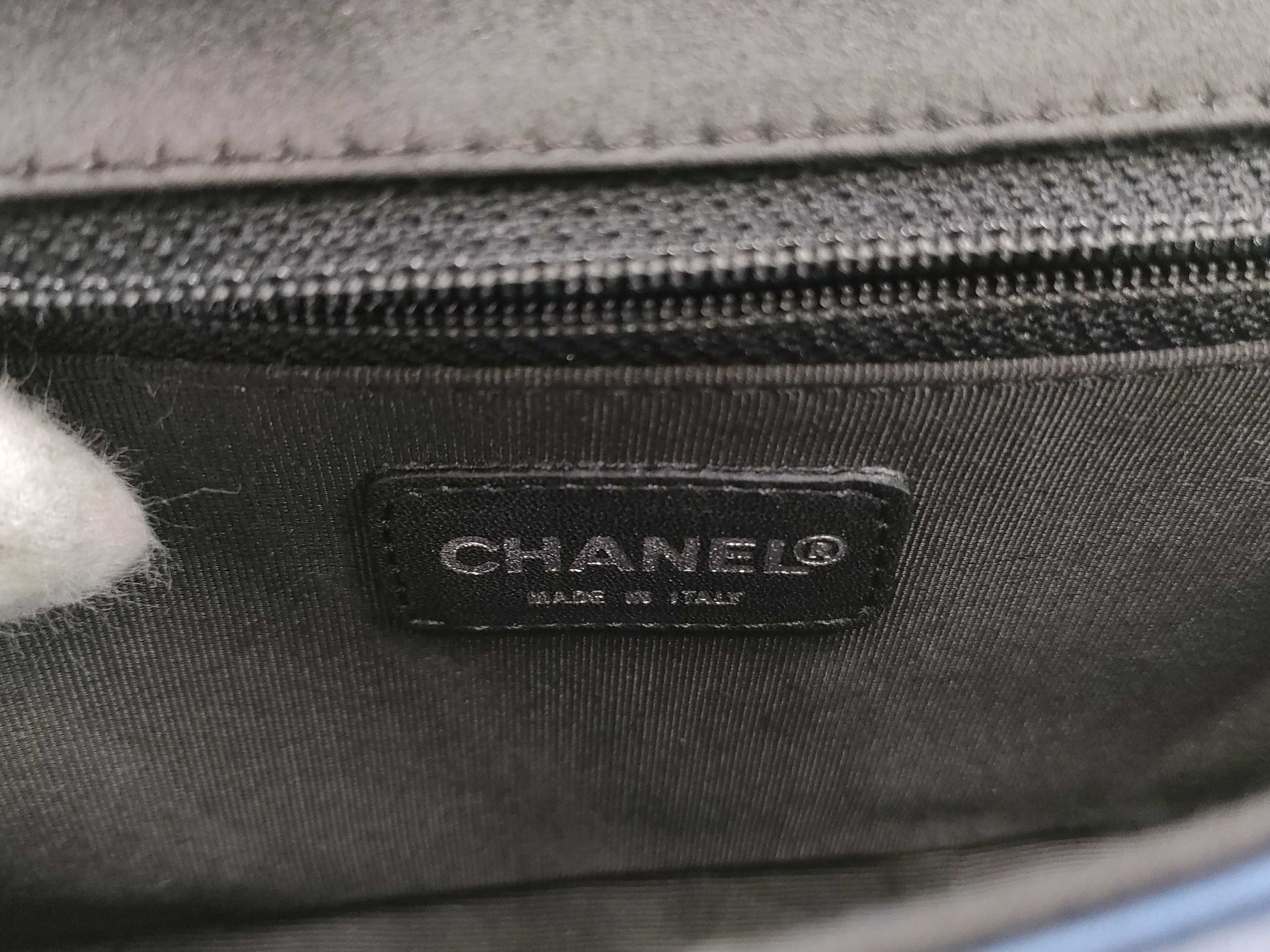 CHANEL Chocolate Bar Blue x Black Nylon Shoulder Bag
