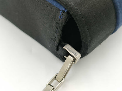 CHANEL Chocolate Bar Blue x Black Nylon Shoulder Bag