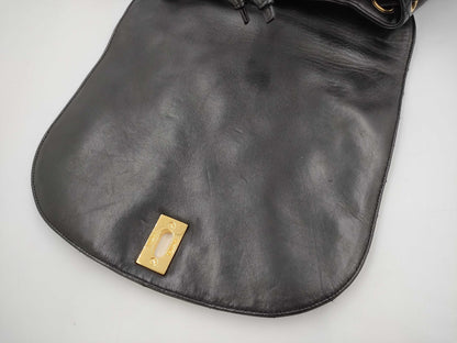 CHANEL Matelasse Lamb Black Backpack with Coco Mark
