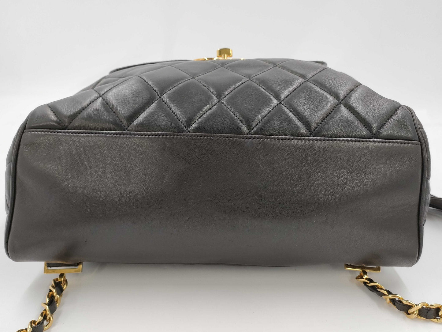 CHANEL Matelasse Lamb Black Backpack with Coco Mark