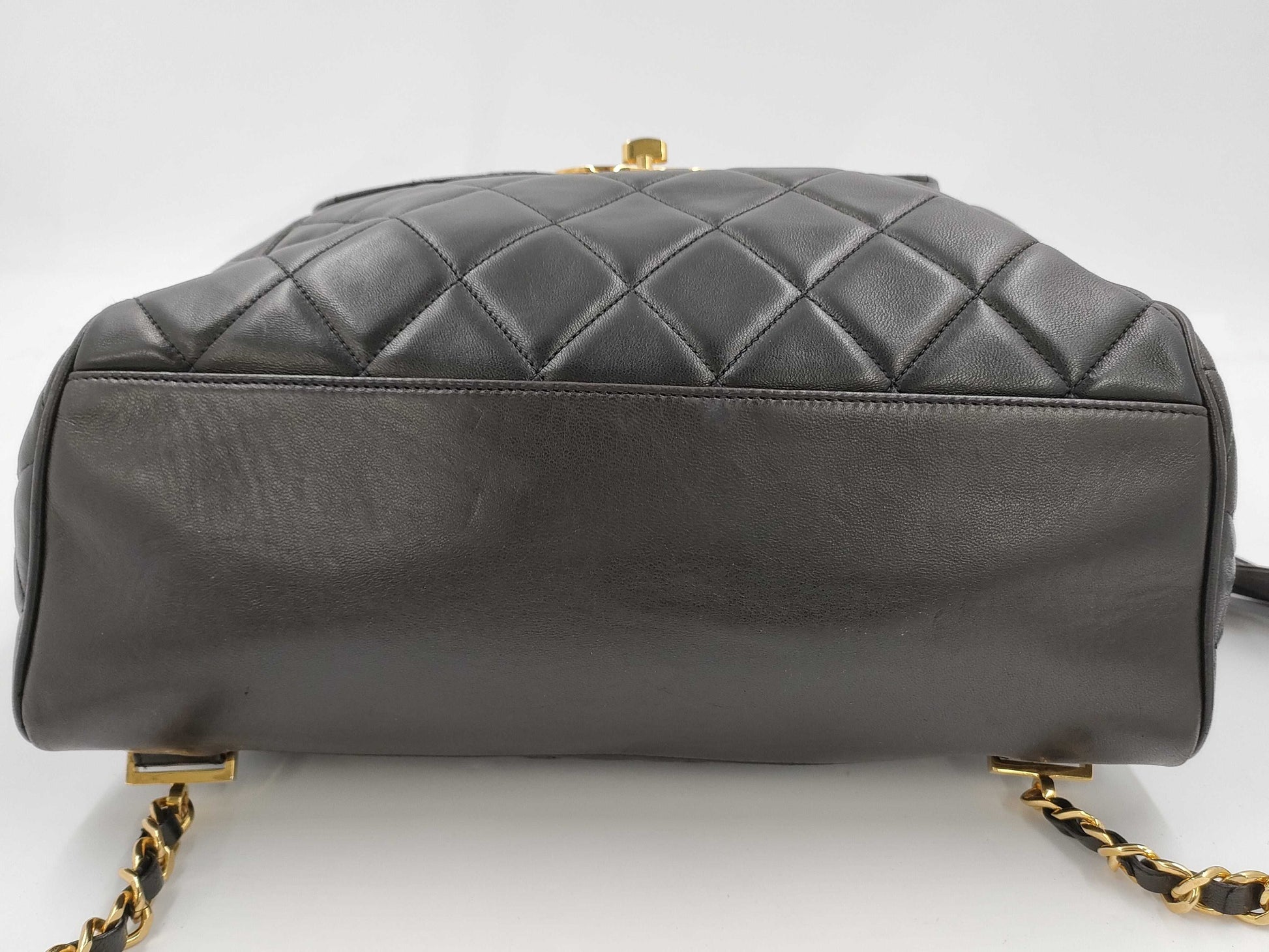 CHANEL Matelasse Lamb Black Backpack with Coco Mark