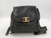 CHANEL Matelasse Lamb Black Backpack with Coco Mark