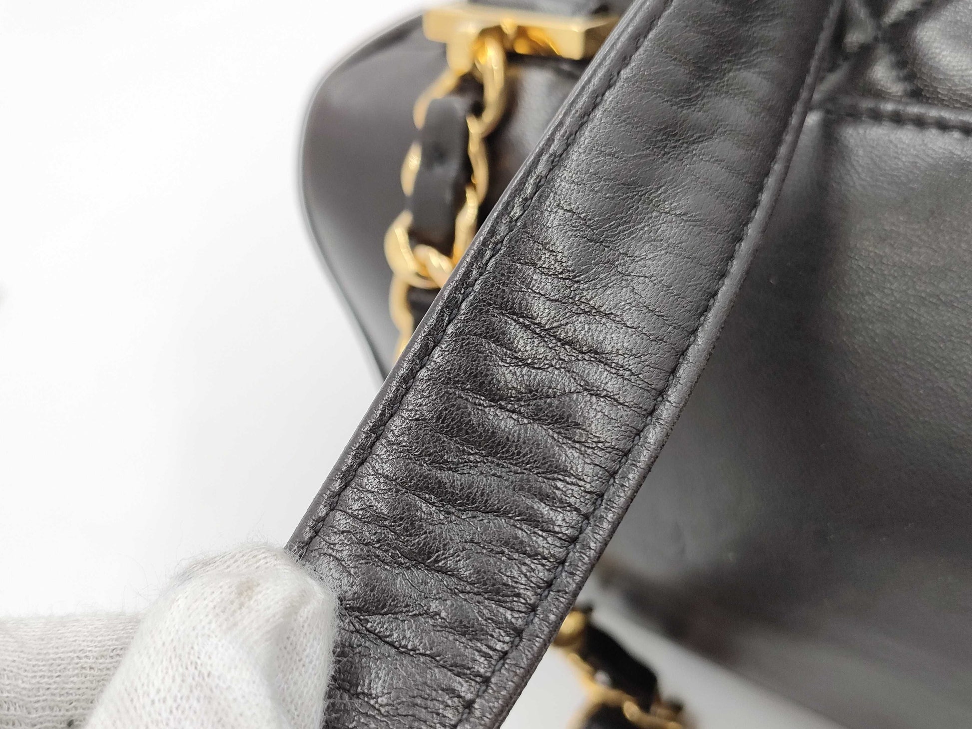 CHANEL Matelasse Lamb Black Backpack with Coco Mark