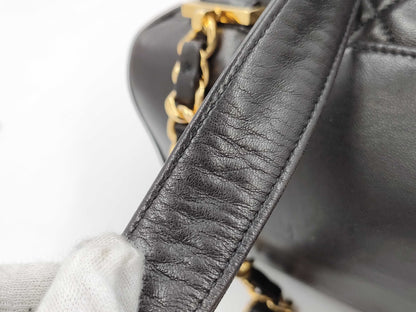 CHANEL Matelasse Lamb Black Backpack with Coco Mark