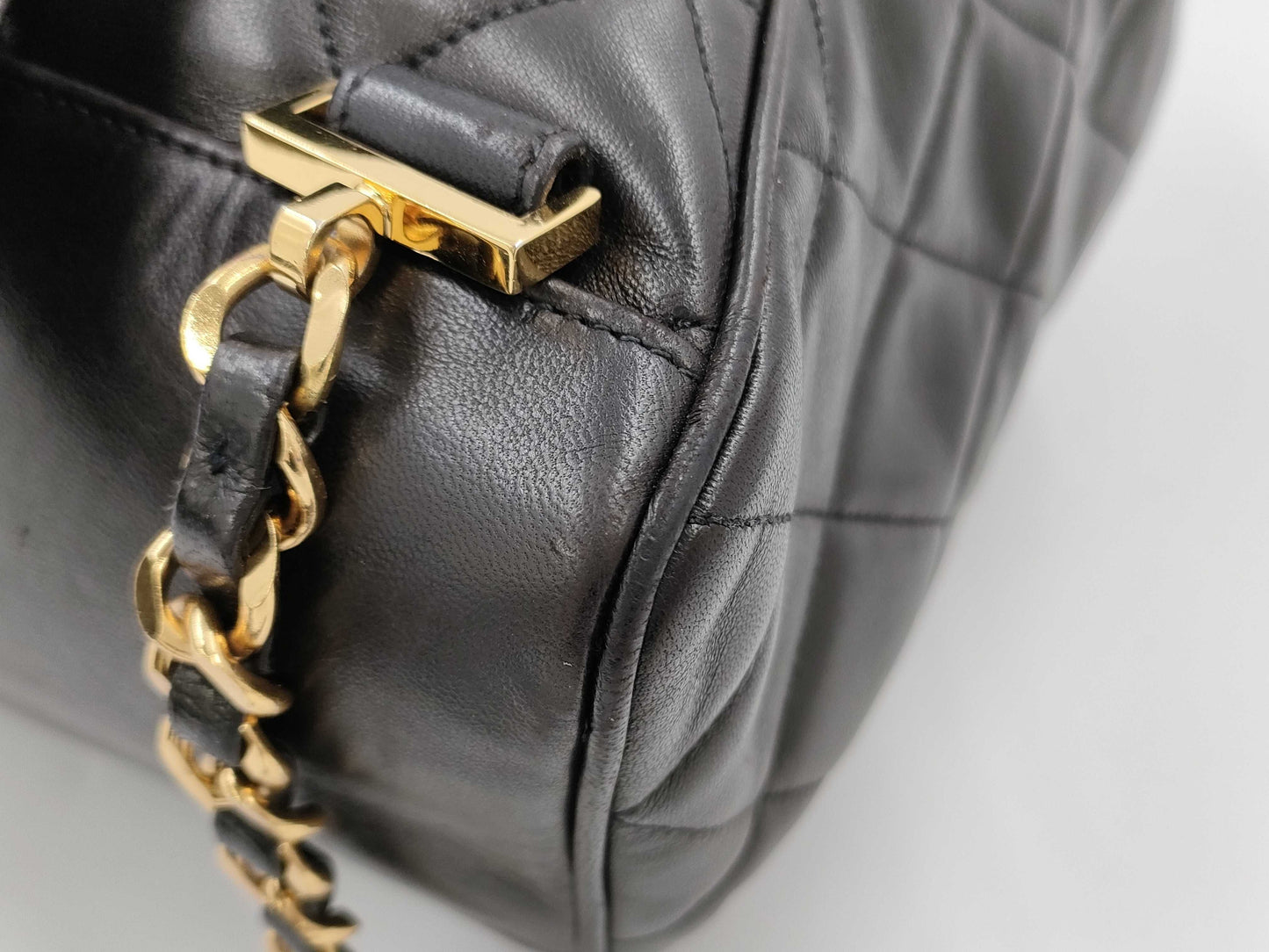 CHANEL Matelasse Lamb Black Backpack with Coco Mark
