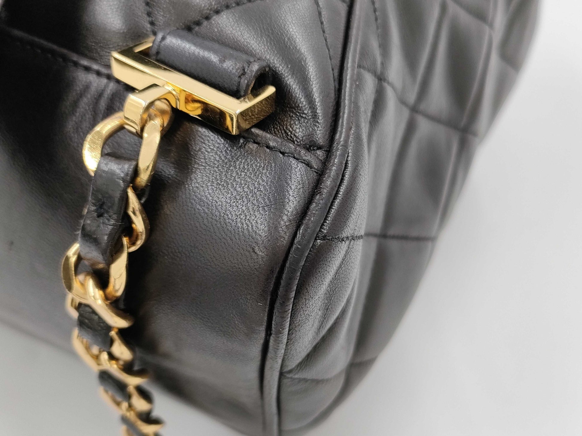 CHANEL Matelasse Lamb Black Backpack with Coco Mark