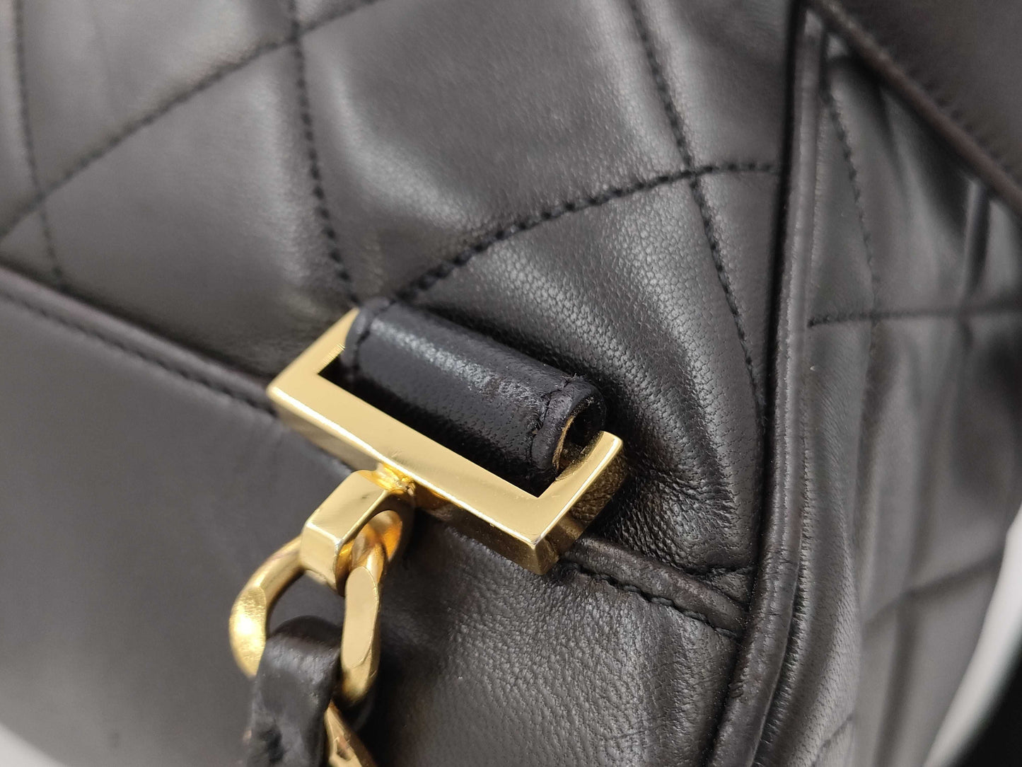 CHANEL Matelasse Lamb Black Backpack with Coco Mark
