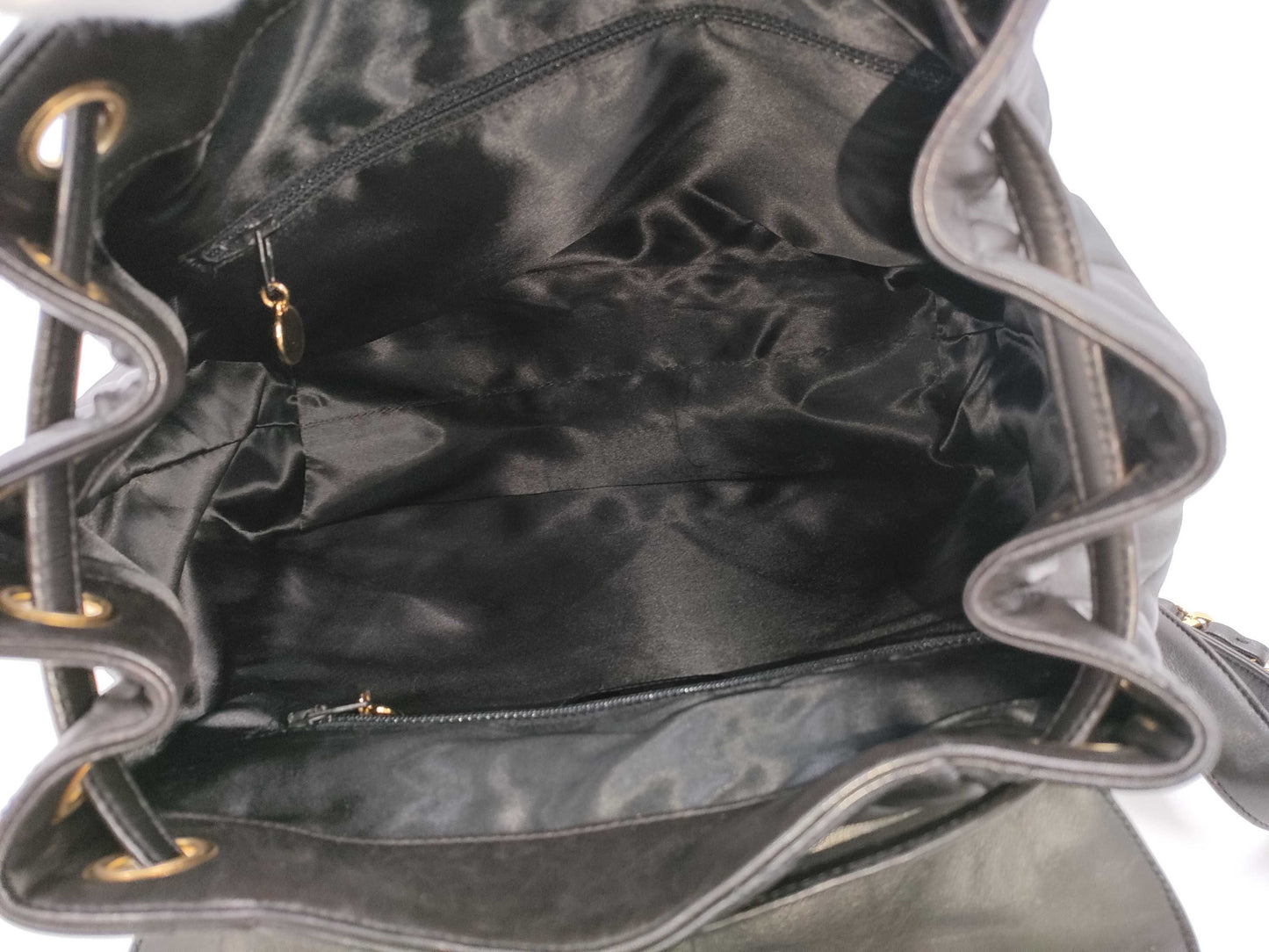 CHANEL Matelasse Lamb Black Backpack with Coco Mark