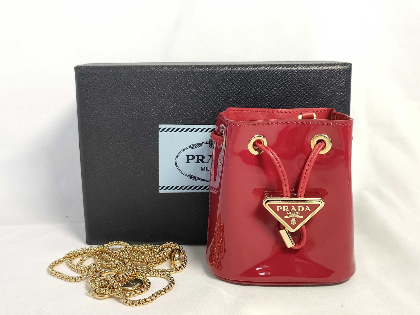 PRADA Patent Red 1NR016 Shoulder Bag