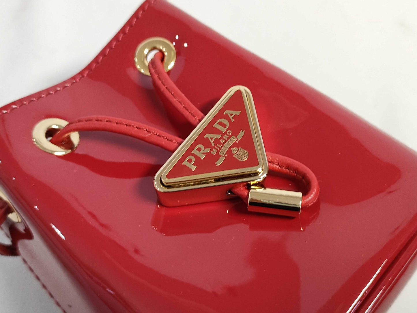 PRADA Patent Red 1NR016 Shoulder Bag