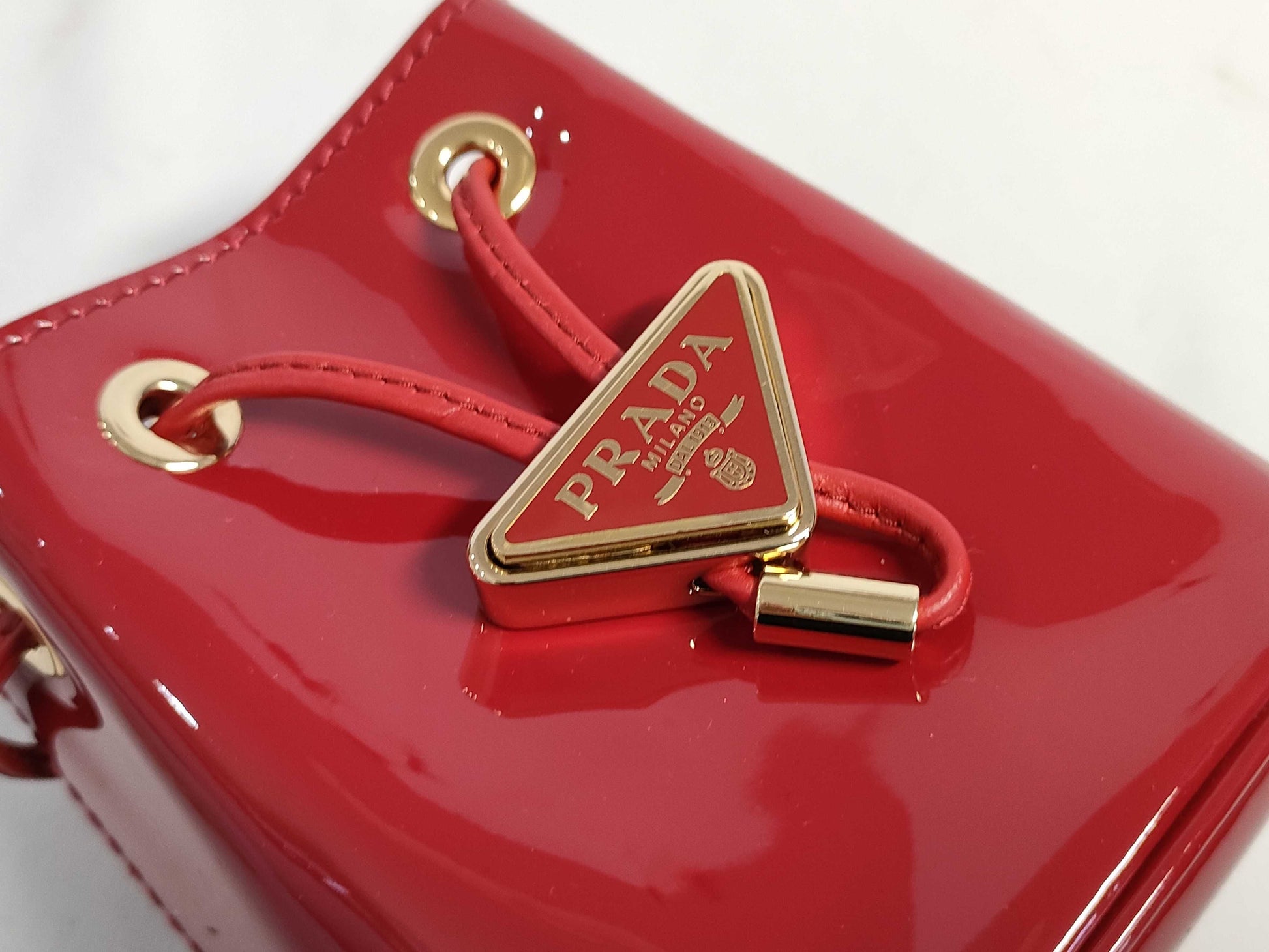 PRADA Patent Red 1NR016 Shoulder Bag