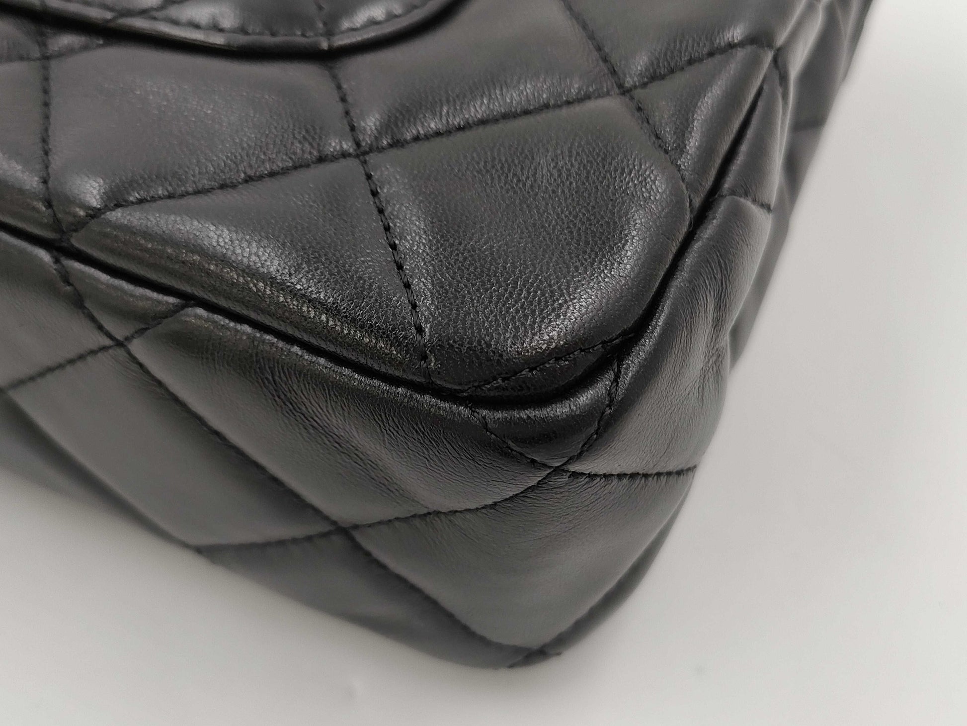 CHANEL Matelasse Chain Shoulder Bag in Black Lamb