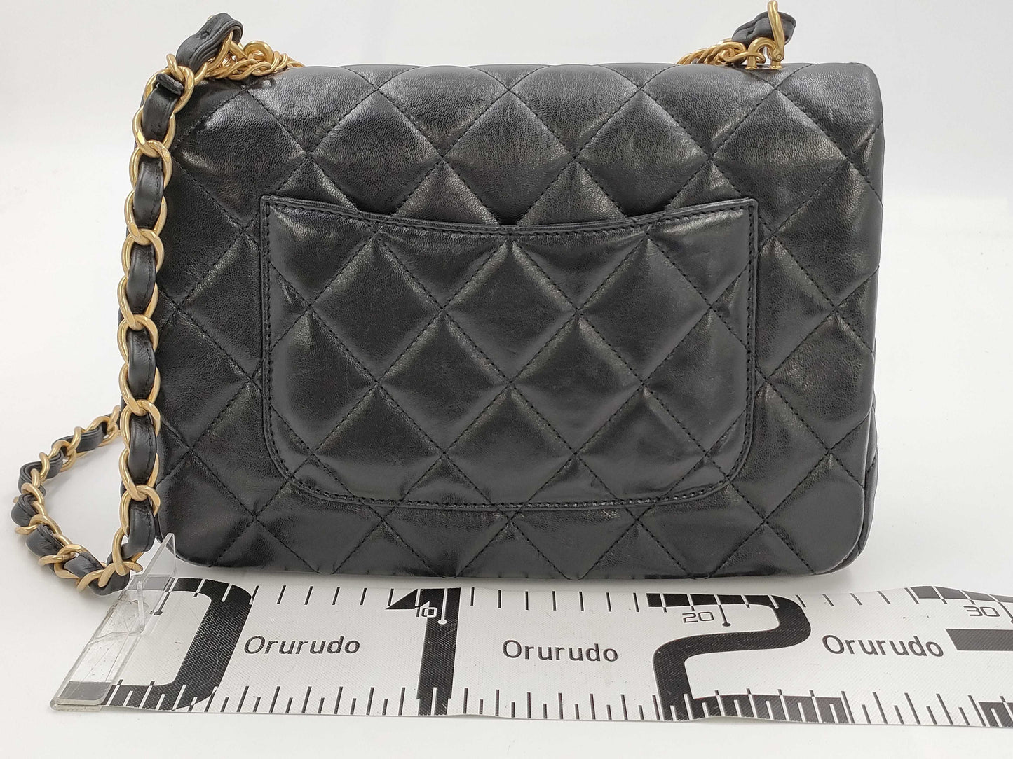 CHANEL Matelasse Chain Shoulder Bag in Black Lamb