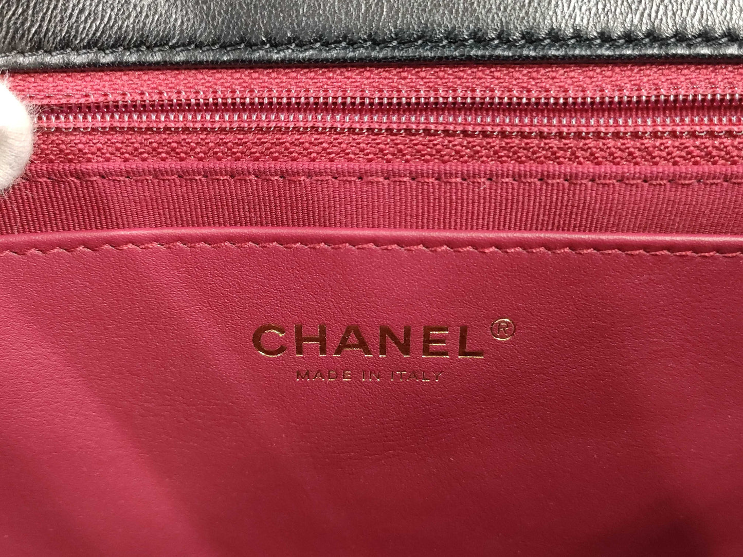 CHANEL Matelasse Chain Shoulder Bag in Black Lamb