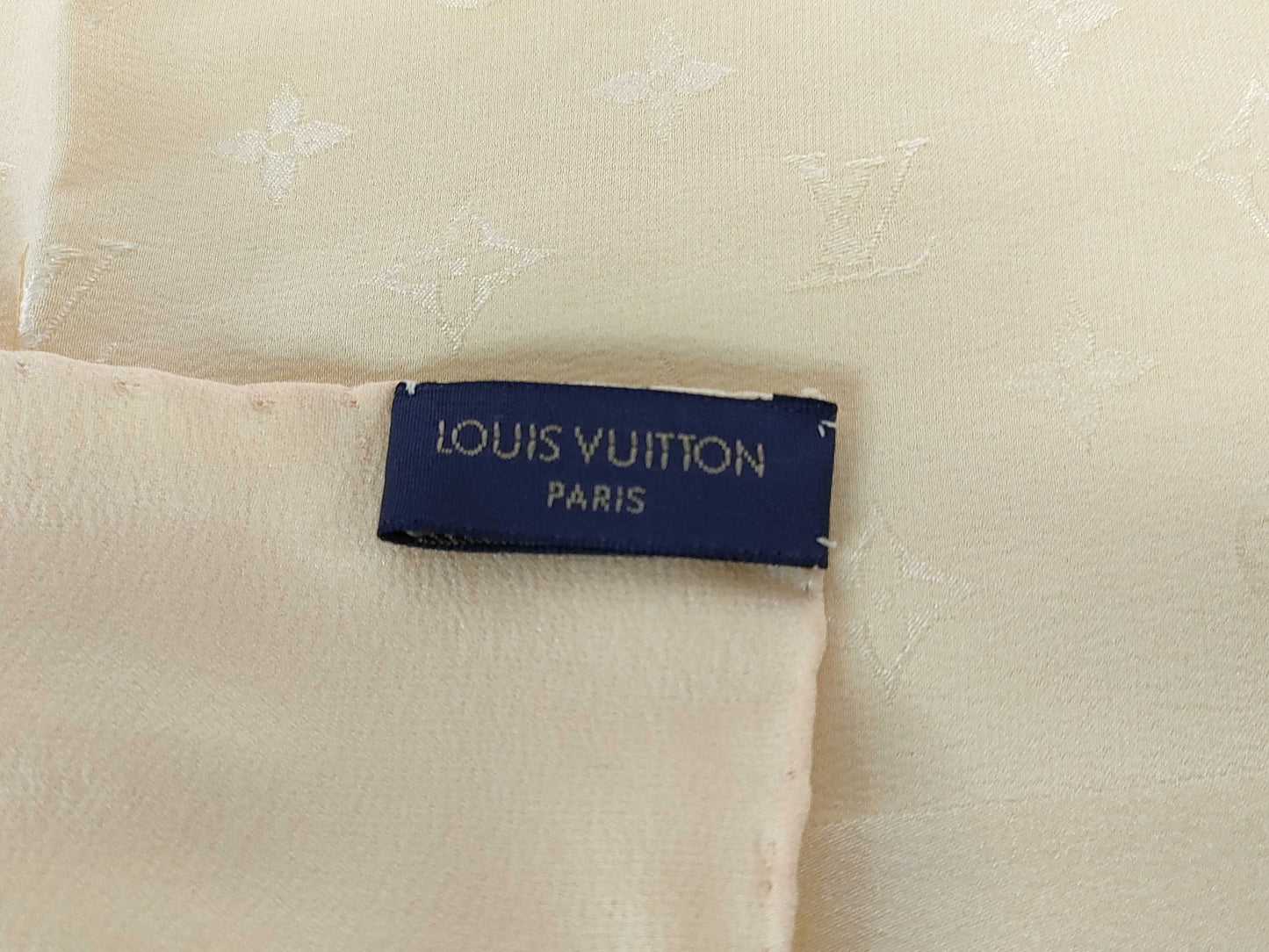 LOUIS VUITTON Monogram Yellow Scarf Silk Large Scarf