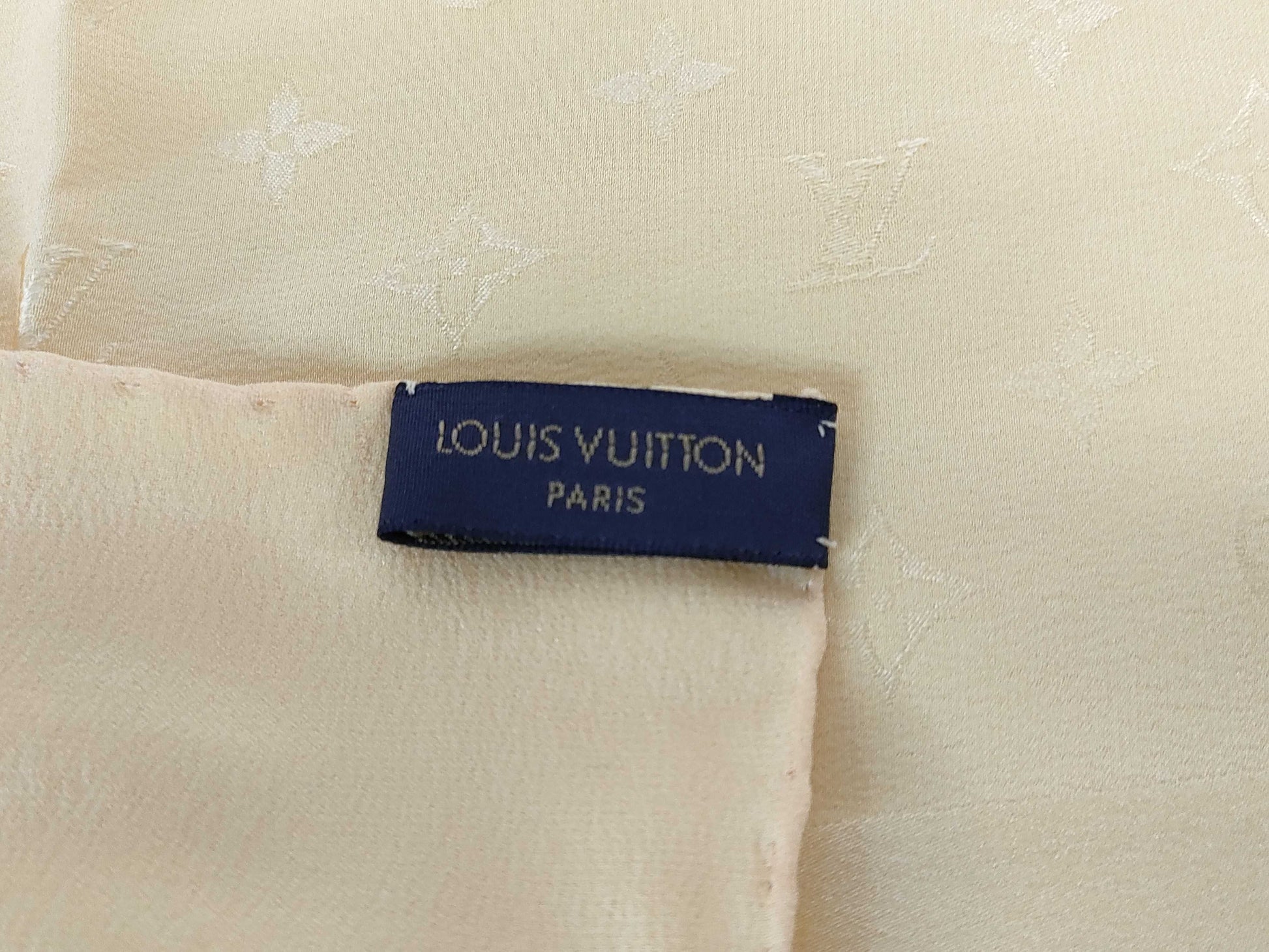 LOUIS VUITTON Monogram Yellow Scarf Silk Large Scarf