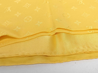 LOUIS VUITTON Monogram Yellow Scarf Silk Large Scarf