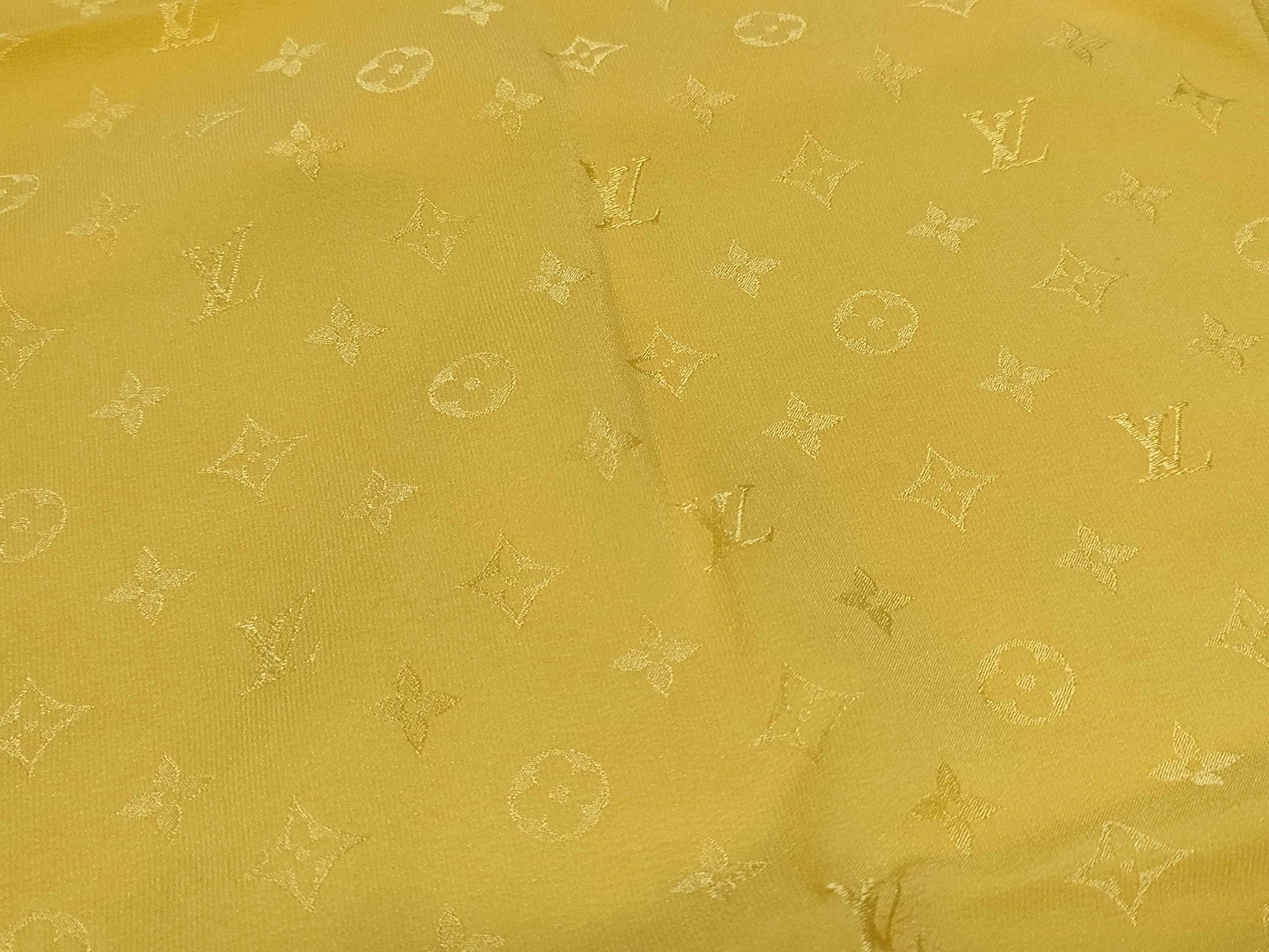 LOUIS VUITTON Monogram Yellow Scarf Silk Large Scarf