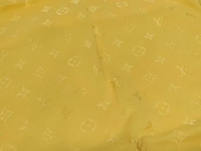 LOUIS VUITTON Monogram Yellow Scarf Silk Large Scarf