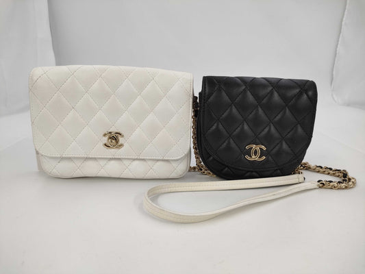 CHANEL Twin Matelasse Lambskin Shoulder Bag, No. 27