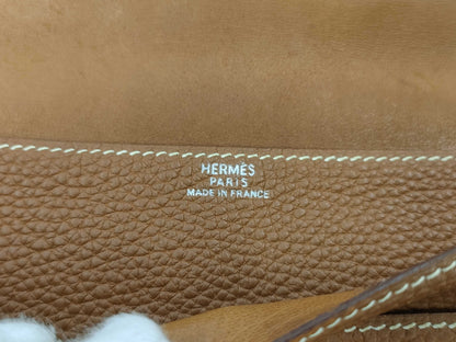 HERMES Dogon Waist Pouch with Silver Hardware, Brown Shoulder Bag