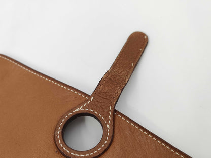 HERMES Dogon Waist Pouch with Silver Hardware, Brown Shoulder Bag