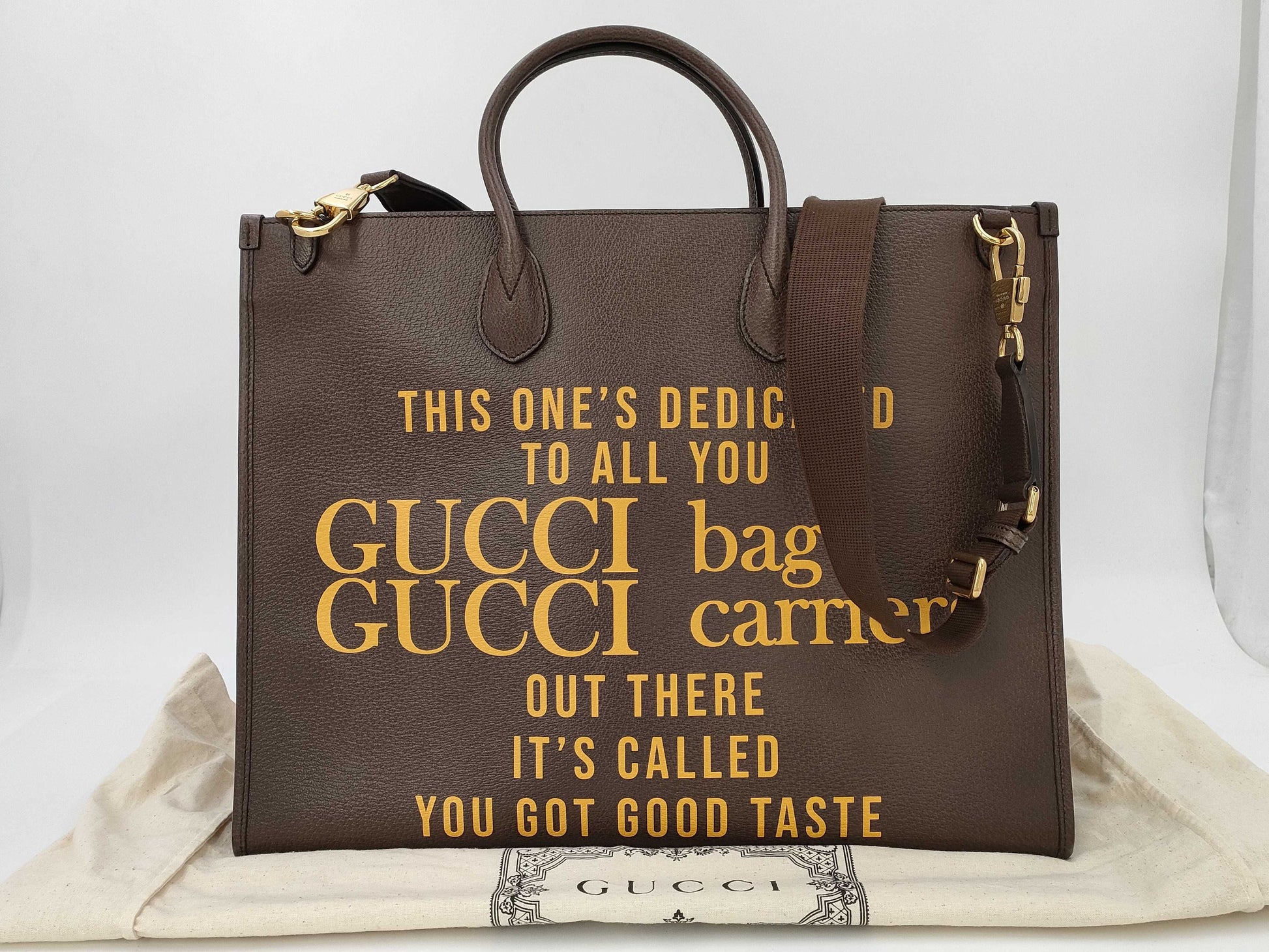 GUCCI 100th Anniversary Model Leather 2-Way Brown Tote Bag