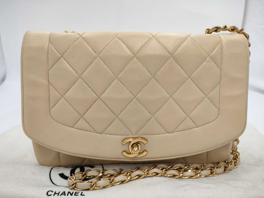 CHANEL Matelasse Diana 25 Lambskin with Gold Hardware, Chain Shoulder Bag, 3rd Series