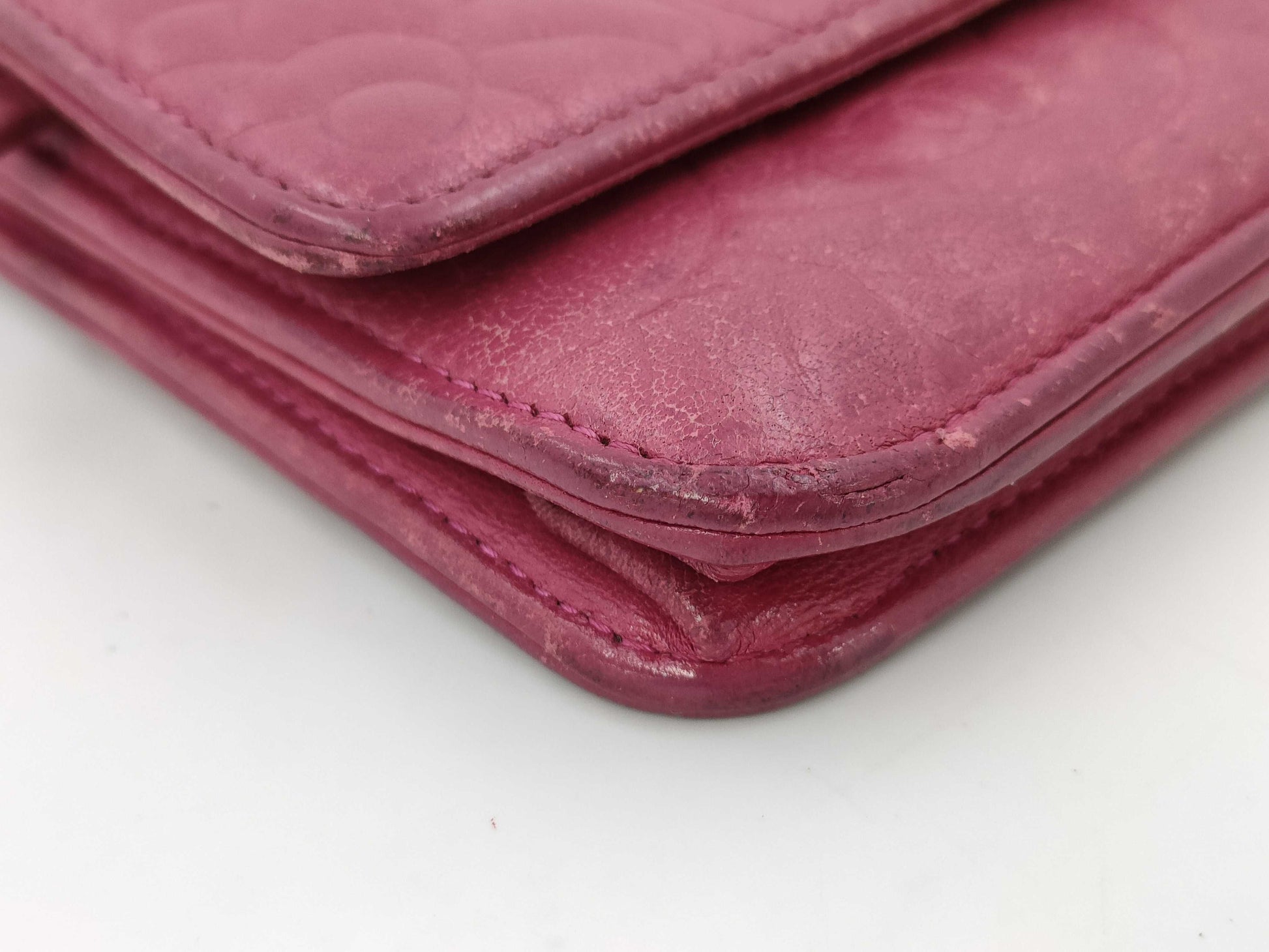 CHANEL Camellia Chain Wallet, Lambskin, Pink, No. 16, Shoulder Bag