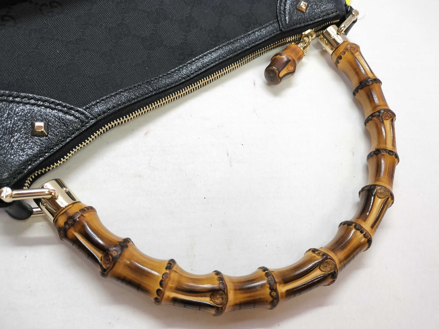 GUCCI Bamboo Turnlock GG Canvas One-Shoulder Tote Bag