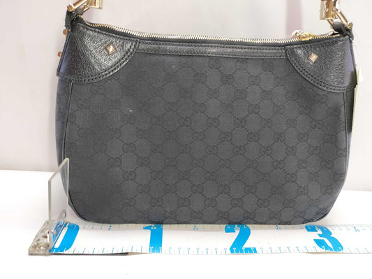 GUCCI Bamboo Turnlock GG Canvas One-Shoulder Tote Bag
