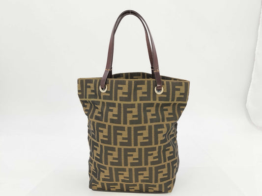 FENDI Zucca Canvas Handbag Khaki