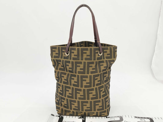 FENDI Zucca Canvas Handbag Khaki