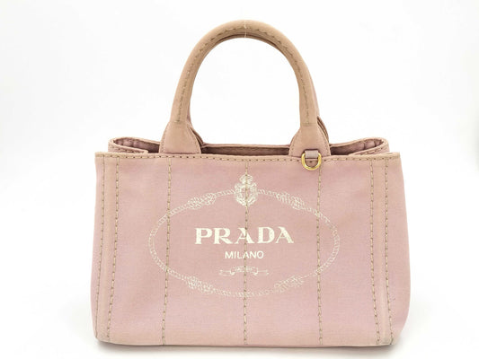 PRADA Canapa Mini 2-way Canvas Handbag in Pink