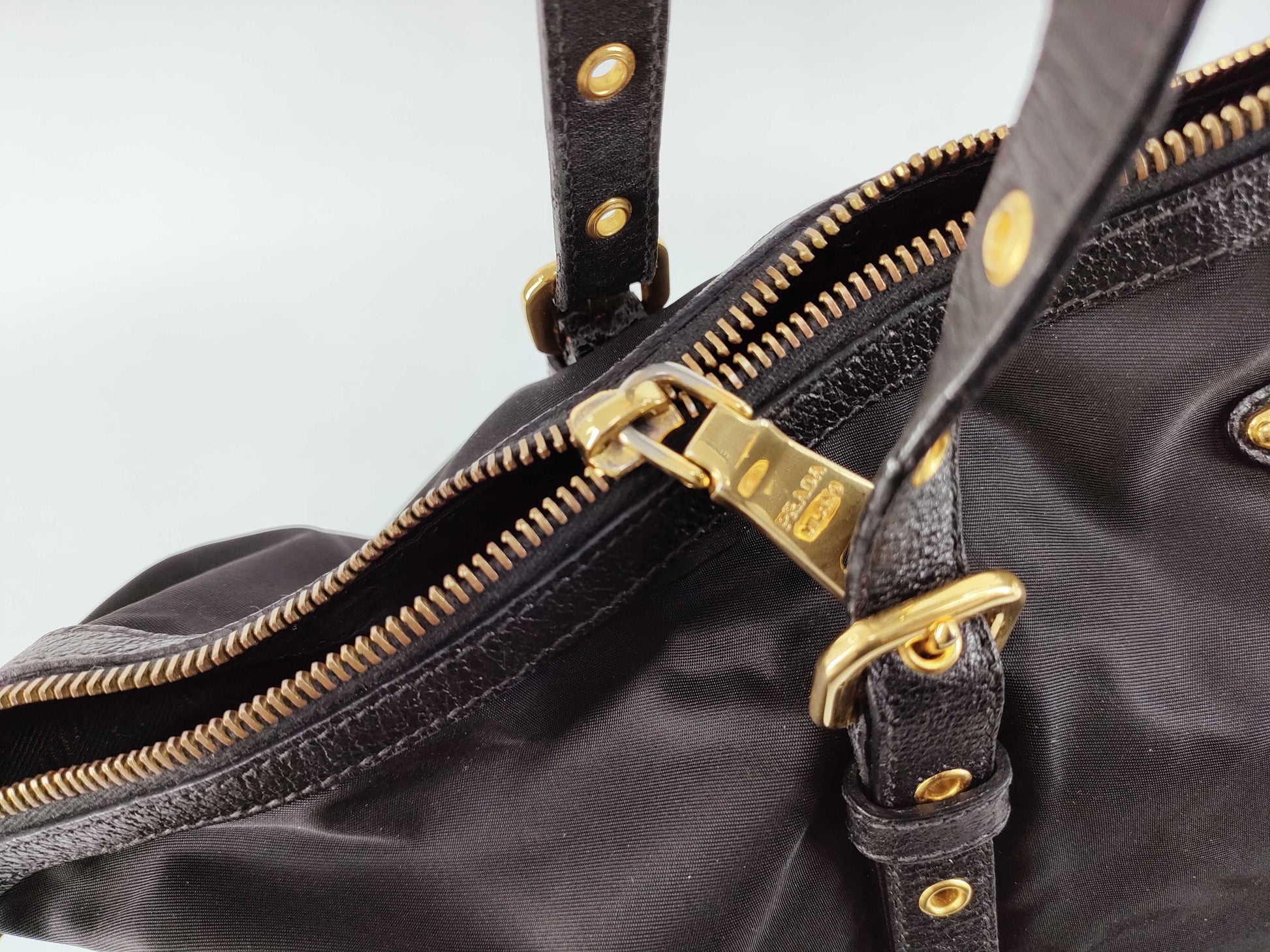 PRADA Nylon Tessuto Triangle Logo 2-Way Tote Bag with Strap
