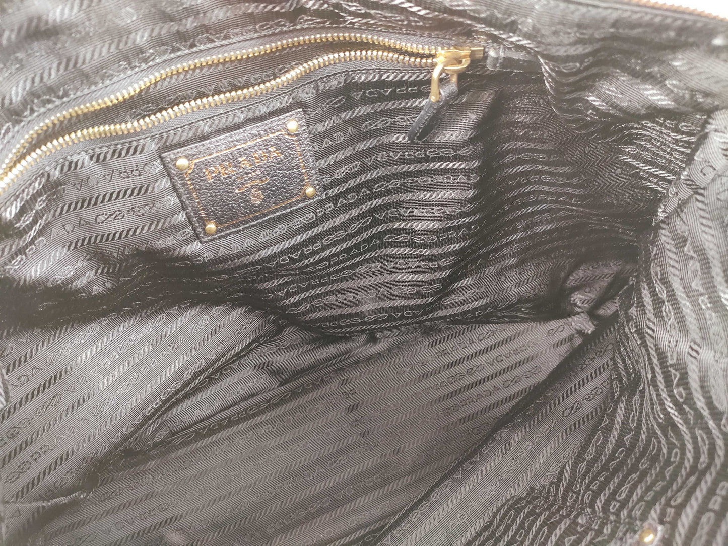 PRADA Nylon Tessuto Triangle Logo 2-Way Tote Bag with Strap