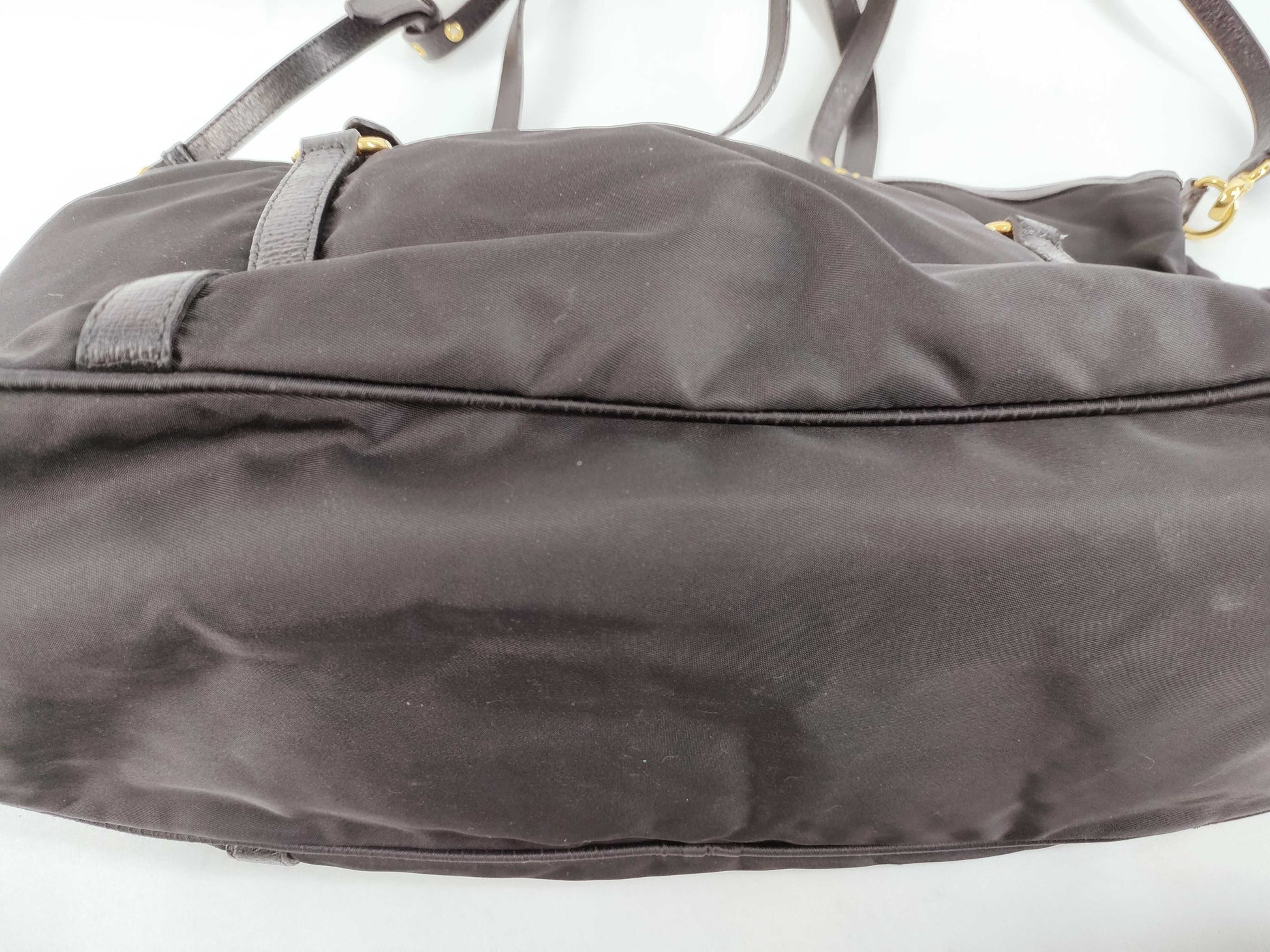 PRADA Nylon Tessuto Triangle Logo 2-Way Tote Bag with Strap