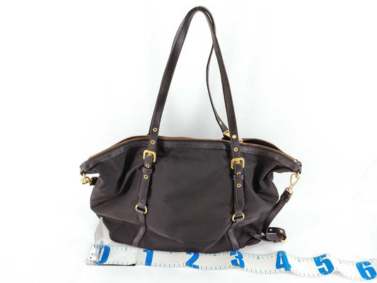 PRADA Nylon Tessuto Triangle Logo 2-Way Tote Bag with Strap