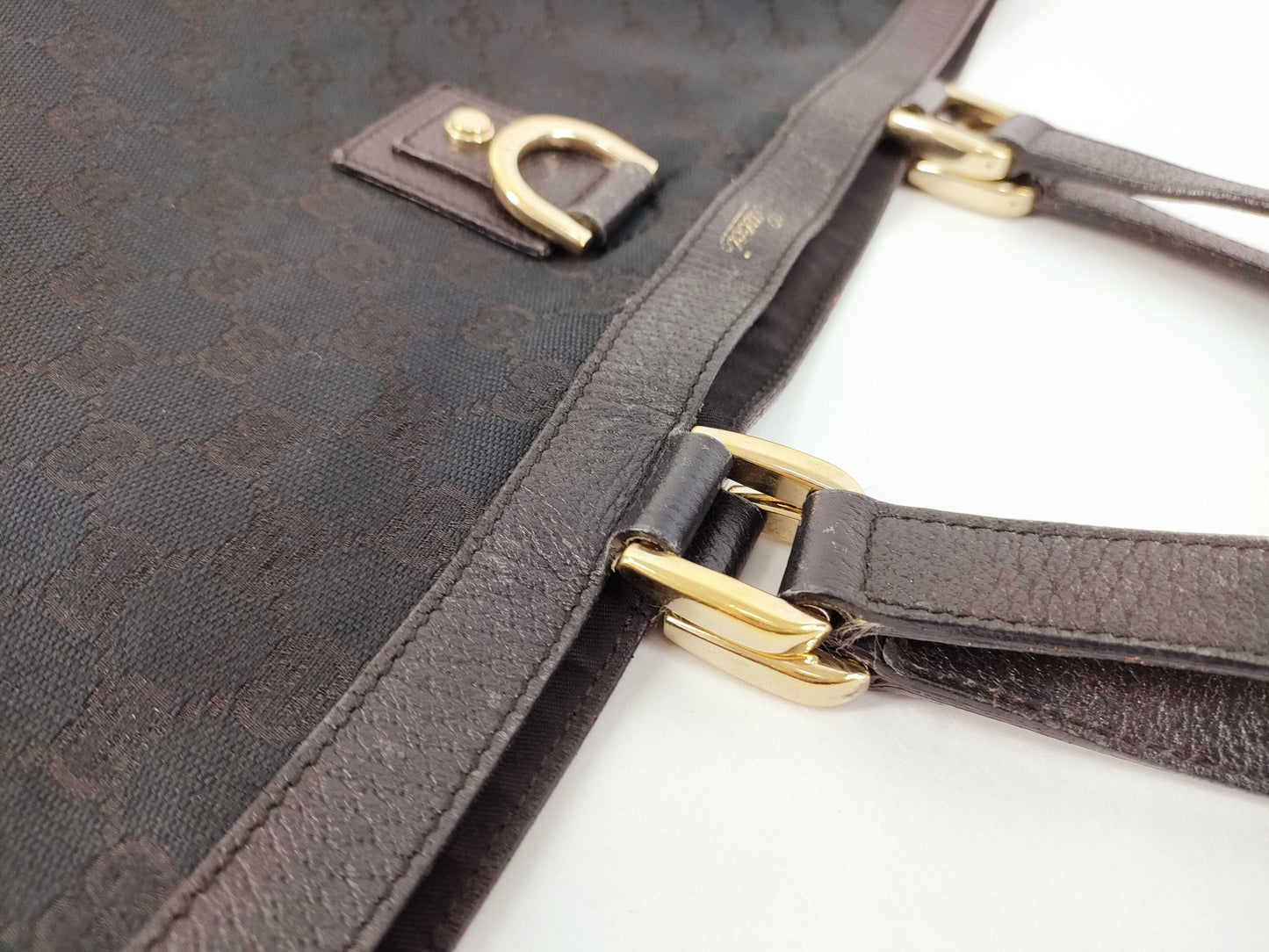 GUCCI GG Canvas GG Canvas x Leather Abbey Tote Bag Tote Bag