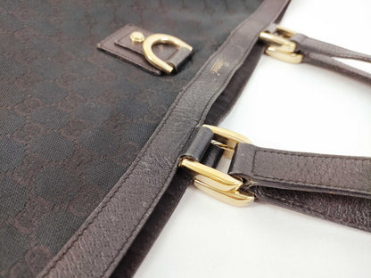 GUCCI GG Canvas GG Canvas x Leather Abbey Tote Bag Tote Bag