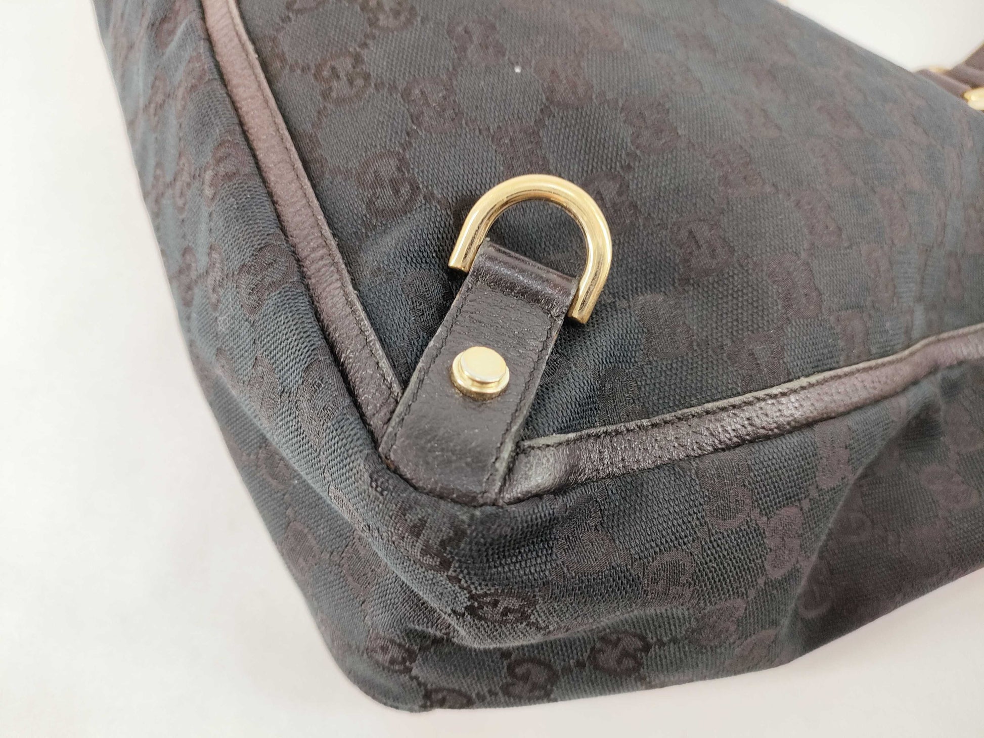 GUCCI GG Canvas GG Canvas x Leather Abbey Tote Bag Tote Bag