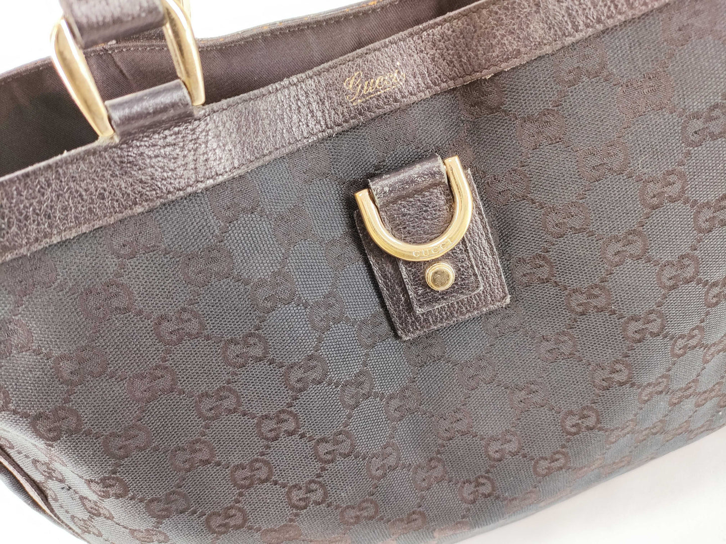 GUCCI GG Canvas GG Canvas x Leather Abbey Tote Bag Tote Bag