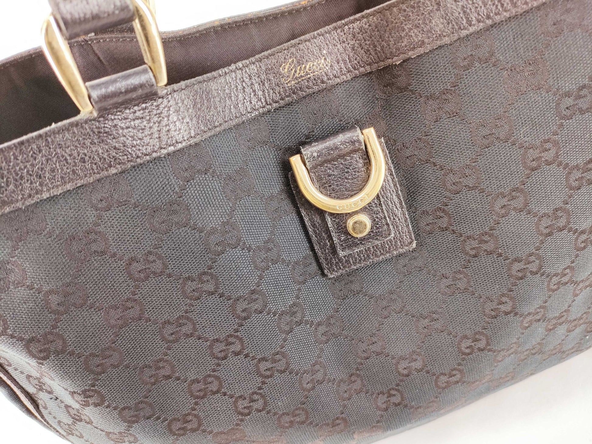 GUCCI GG Canvas GG Canvas x Leather Abbey Tote Bag Tote Bag