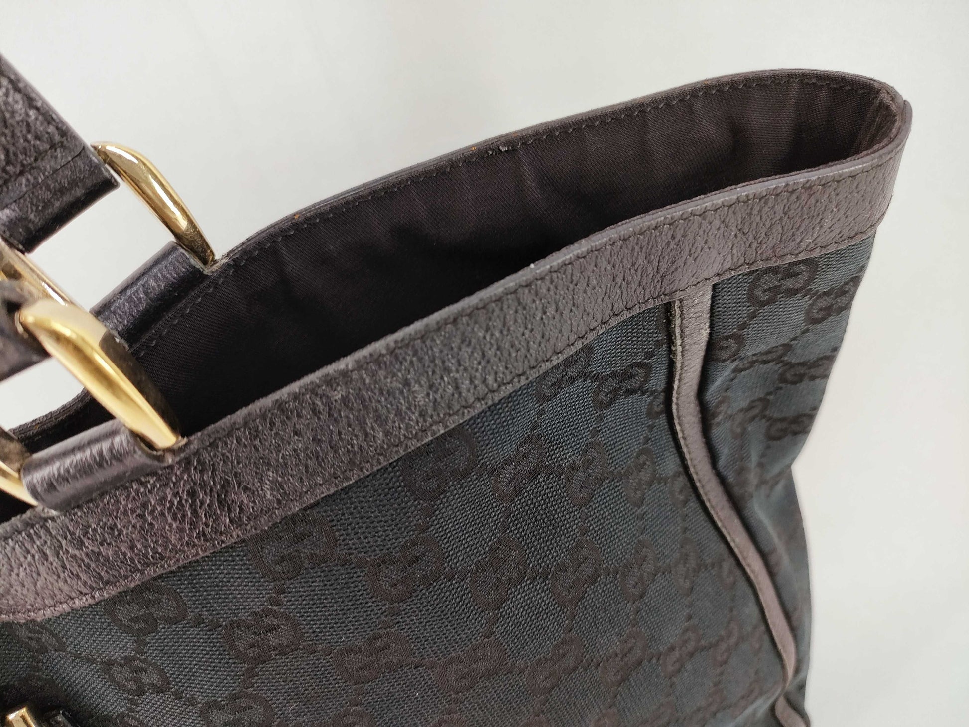 GUCCI GG Canvas GG Canvas x Leather Abbey Tote Bag Tote Bag